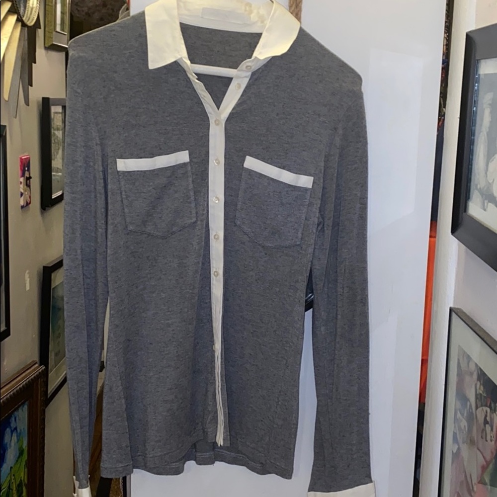 ANNE FONTAINE size 40 gray bottom down with white
